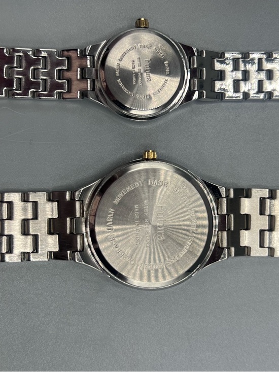 Futura His & Hers Matching Watch Set Gold Silver Tone Stainless New Battery main image 6